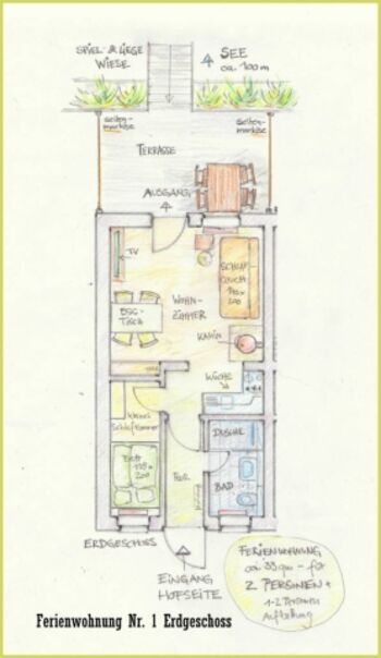 Ferienwohnung Nr. 1 - Grundriss