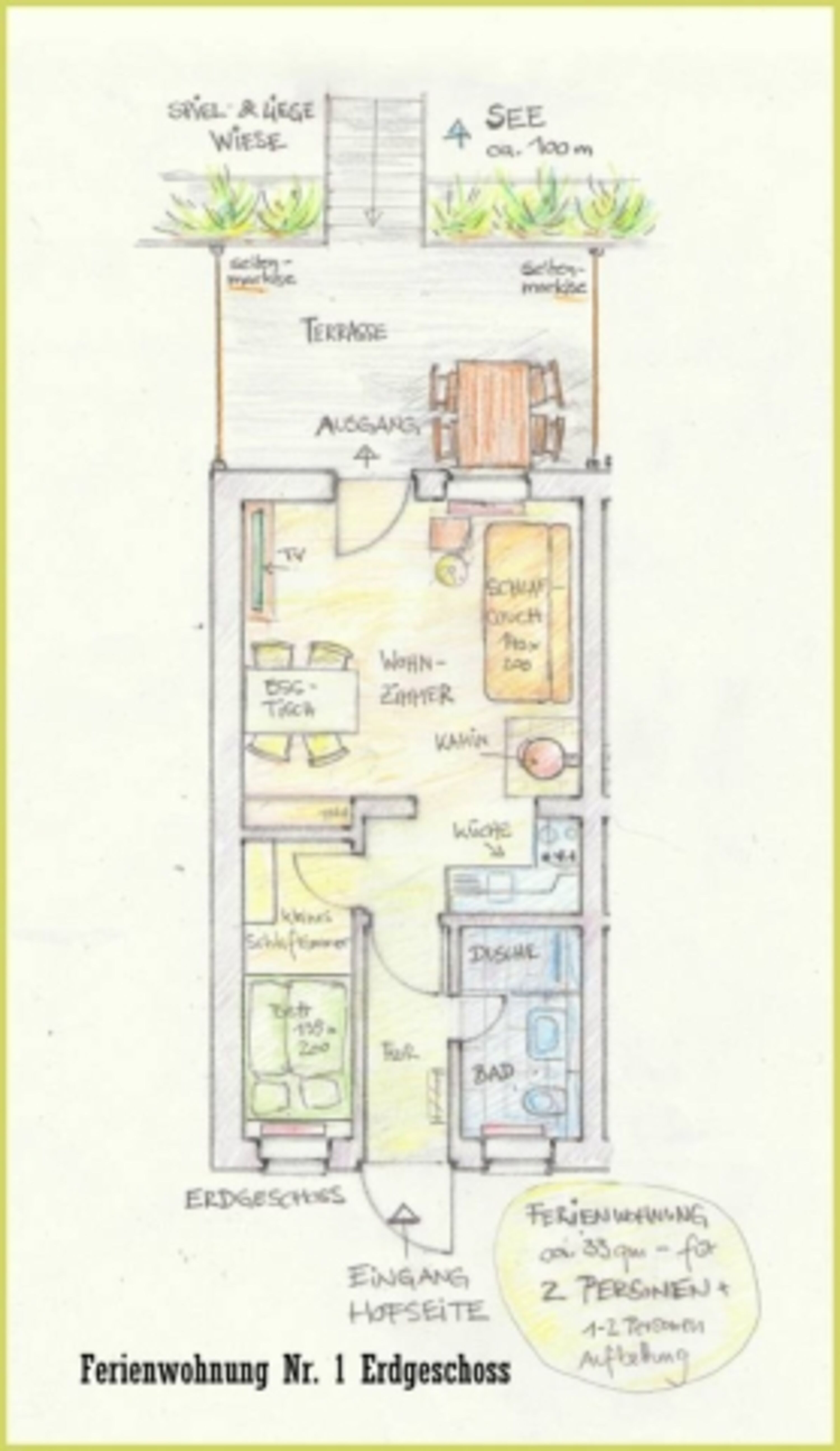 Ferienwohnung Nr. 1 - Grundriss