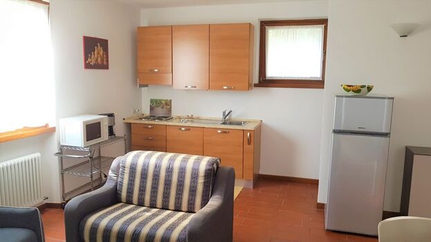 Wohnraum untere Ferienwohnung mit Küche