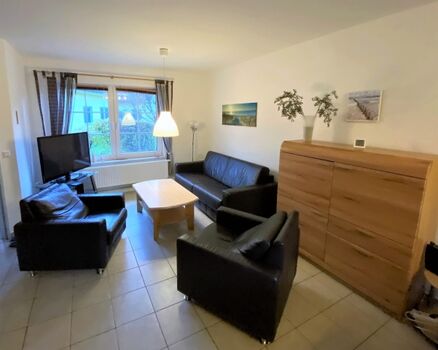 Gemütliches Wohnzimmer mit Schlafcouch