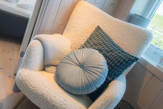 Lesesessel mit Blick auf den Deich