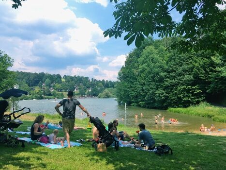 Badebucht mit Sand für die Kids