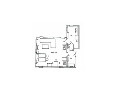 Grundriss Studio-Appartment "Blockstube"