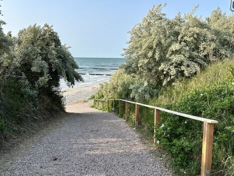 Strandabgang ohne beschwerliche Stufen für Hunde