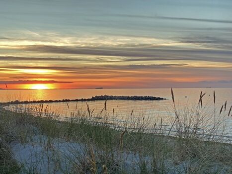Der Sonnenuntergang in Kalifornien