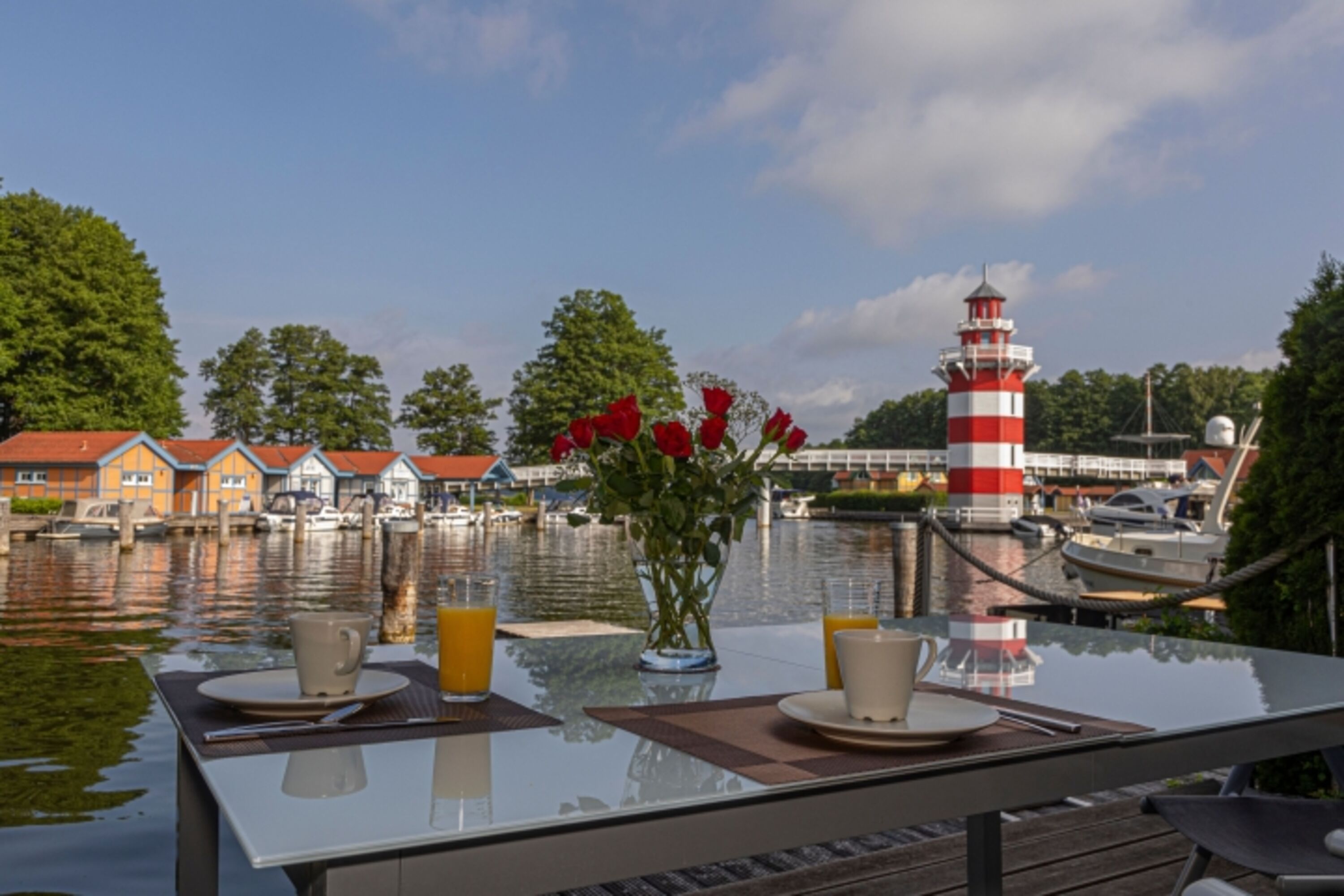 Ferienhaus-Terrasse mit Ausblick
