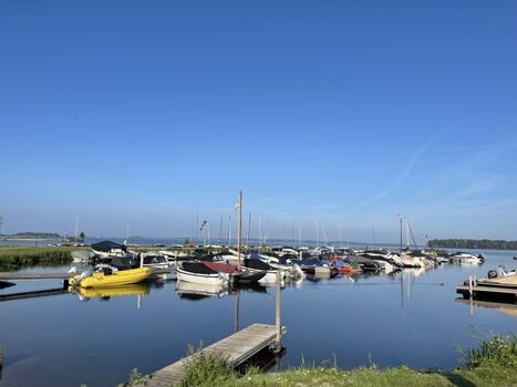 Teilansicht vom Hafen im Park