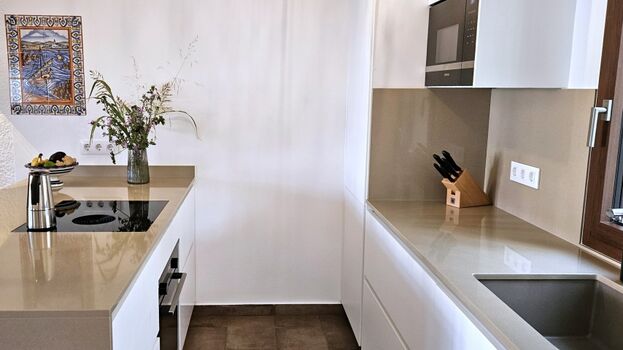 Küche mit Kochinsel bzw Tresen