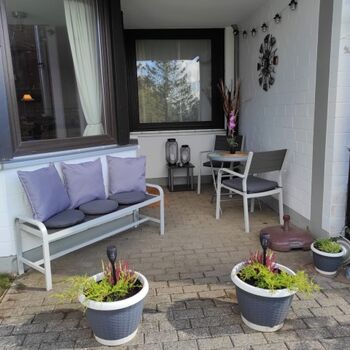 Überdachter Teil der Terrasse 