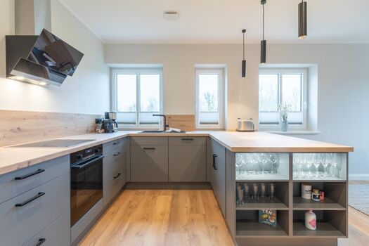 Biikehuus Ost -Moderne Küche die allen Komfort bietet