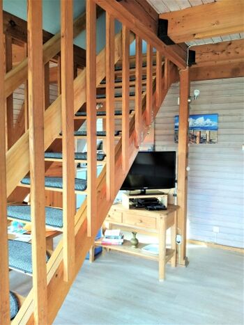 Treppe zu den beiden Schlafräumen