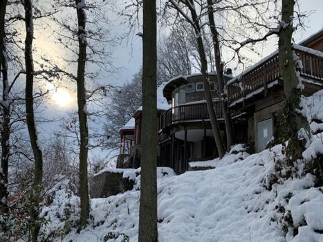 Ferienhaus Waldhaus Anne - Außenansicht im Winter