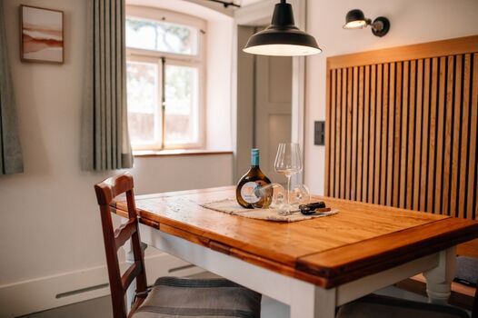 Teeküche zwischen Wohnzimmer und "blauem" kl. Schlafzimmer.