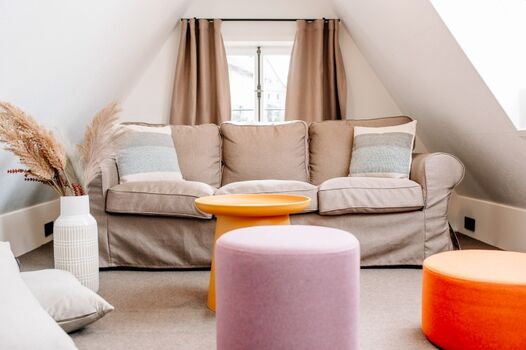 Entspannungsbereich im Dachgeschoss. 