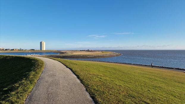 Blick von Deich Richtung Büsum Mitte