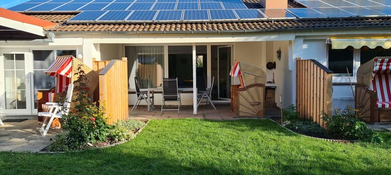 Jede Wohnung verfügt über eine Terrasse - der Garten kann gemeinsam genutzt werden