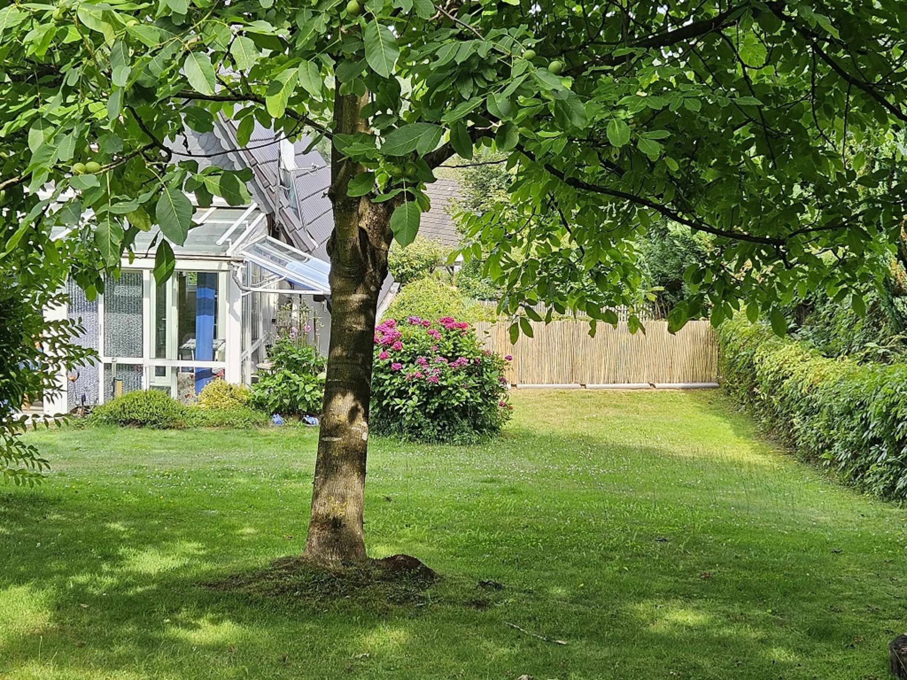 unser Zaun zur Straßenseite ist mit Sichtschutz