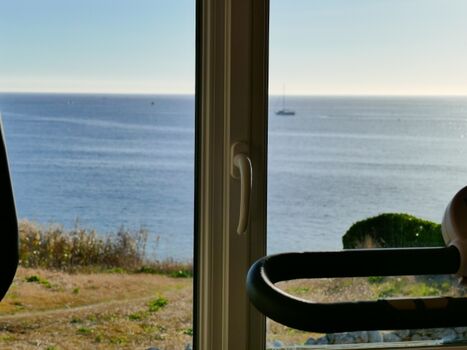 Herbstblick vom Fitnessraum aus