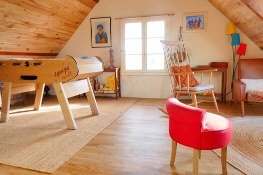 Das Spielzimmer mit Kicker und Gesellschaftsspielen