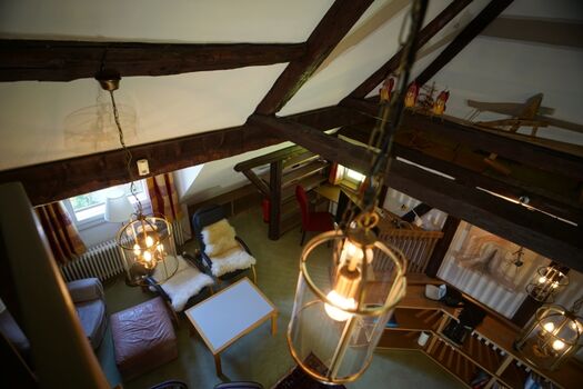 Blick vom Dachspitz in die Tenne