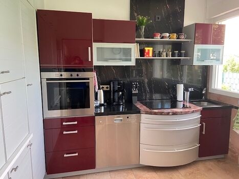 Hochwertige Einbauküche mit Backofen (Mikrowelle, Programe), Kühl-Gefrierkombi, Spülmaschine