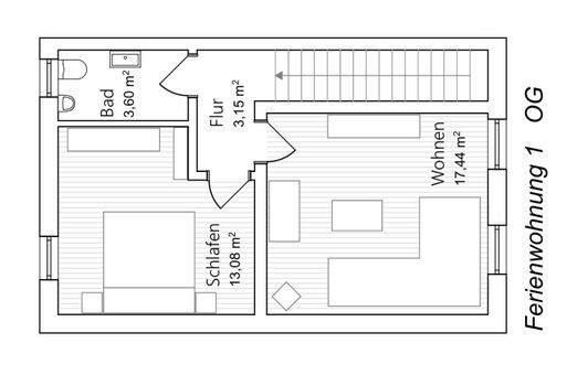 Raumzuteilung der ersten Etage