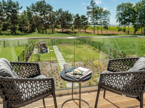 Ausblick vom Balkon auf den Bodstedter Bodden