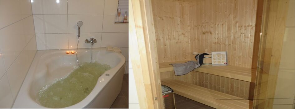 EG: Whirlpool und Sauna im Bad