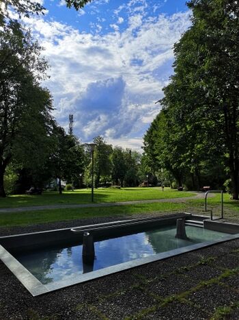 Kneippbecken im Kurpark 300 m vom Haus entfernt