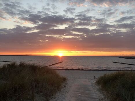 Sonnenuntergang am Glower Strand