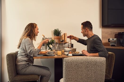 Essbereich mit Frühstück