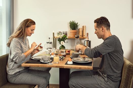 Essbereich mit Frühstück