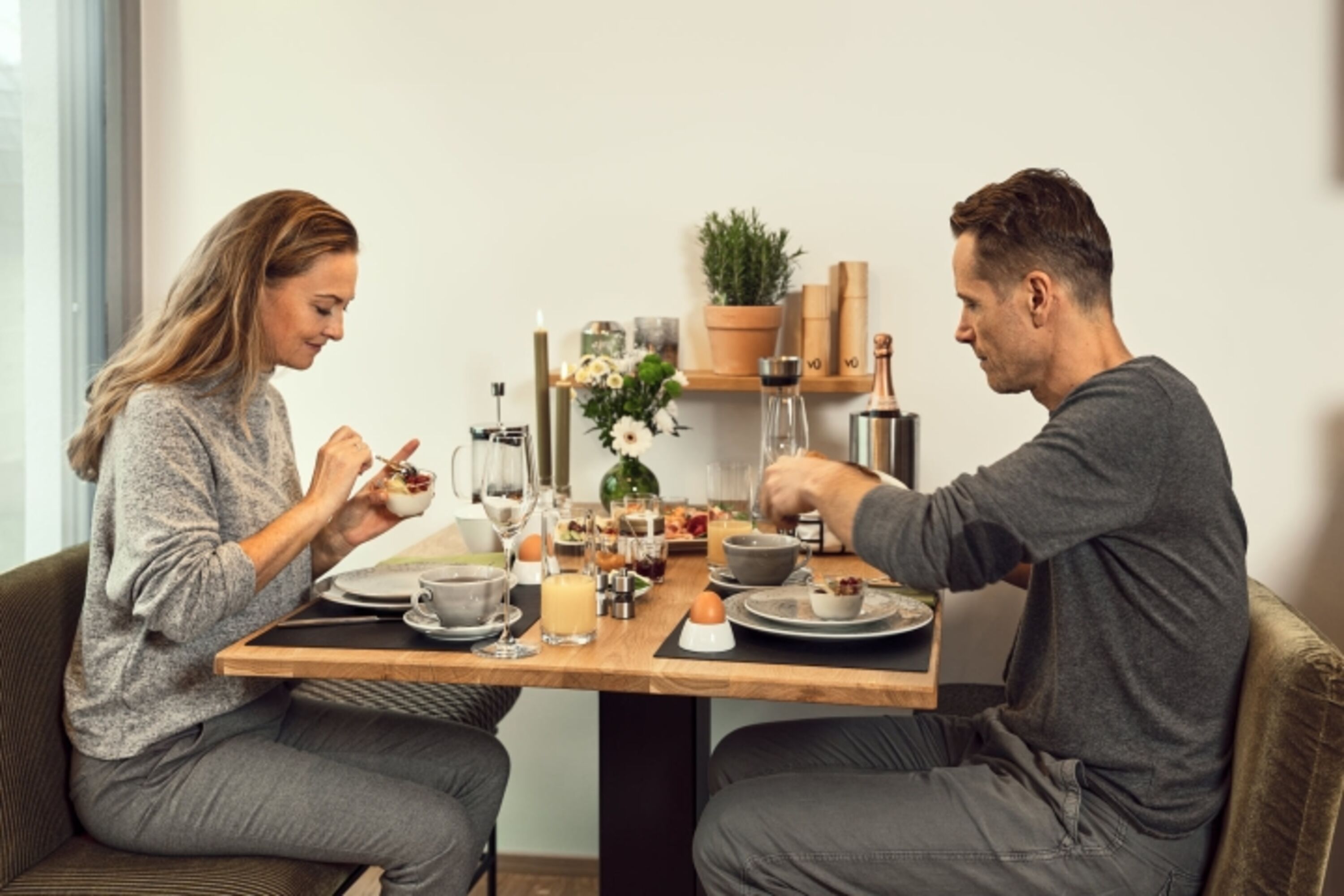 Essbereich mit Frühstück