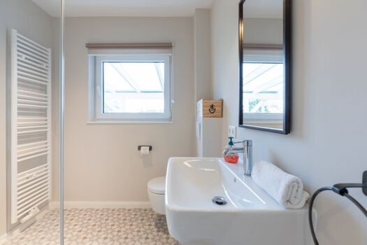 Ferienhaus Deichglück - Duschbad mit Ebenerdiger Dusche 