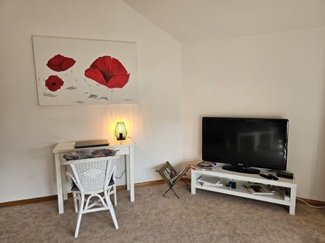 Arbeitsplatz im Wohnzimmer