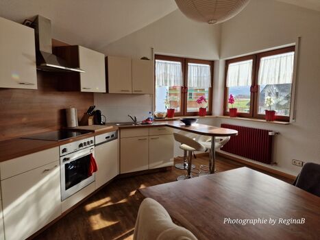 Küche mit Blick auf den Schwarzwald.