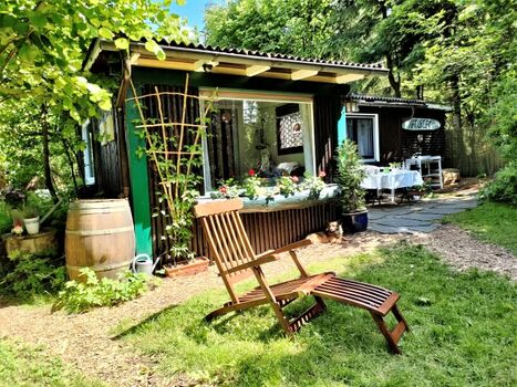 Garten mit Deckchairs
