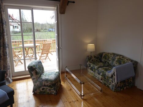 Vom Wohnzimmer direkt auf den Balkon