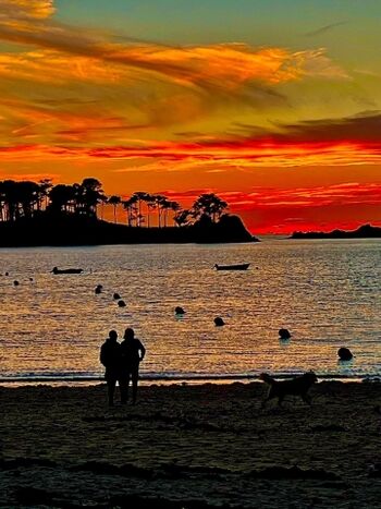 Liebhaber beobachten den Sonnenuntergang - Roscoff Bay - Ein Traum