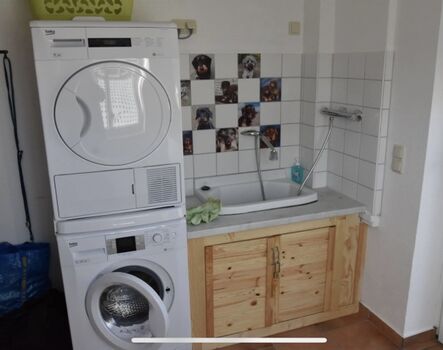 Hauswirtschaftsraum mit Hundebadewanne