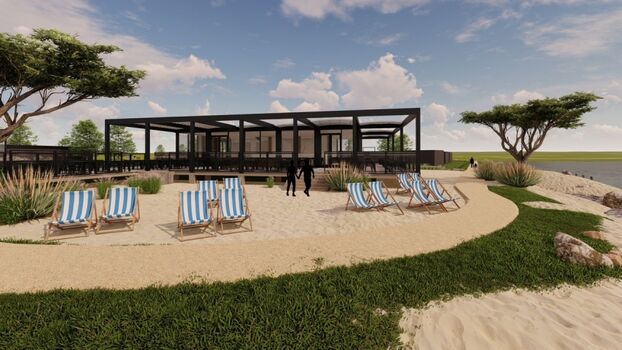ab Frühjahr 2025 eröffnet unser neuer Strandpaviljoen