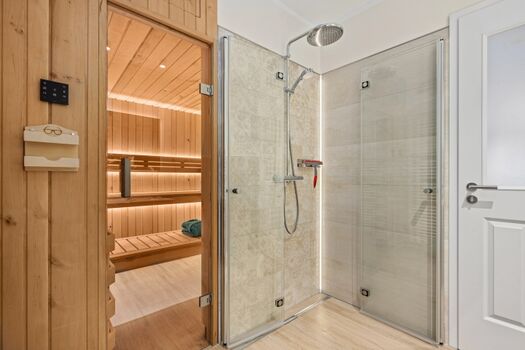 Bad - Sauna und Dusche Ferienwohnung Windspiel