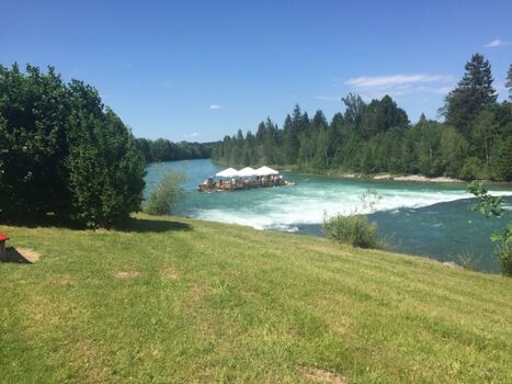 Floßfahrt vom Bootssteg in Lechbruck