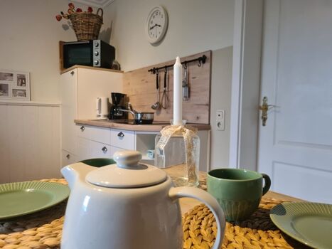 die kleine Küche mit Spülmaschine