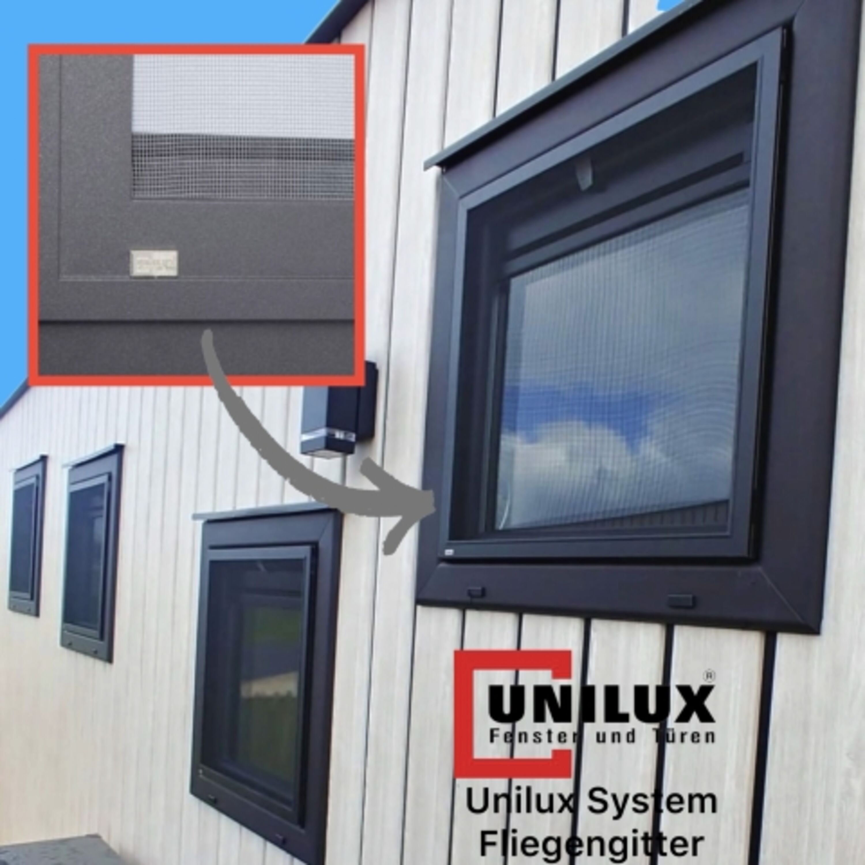 System Fliegengitter in den Schlafräumen von Unilux