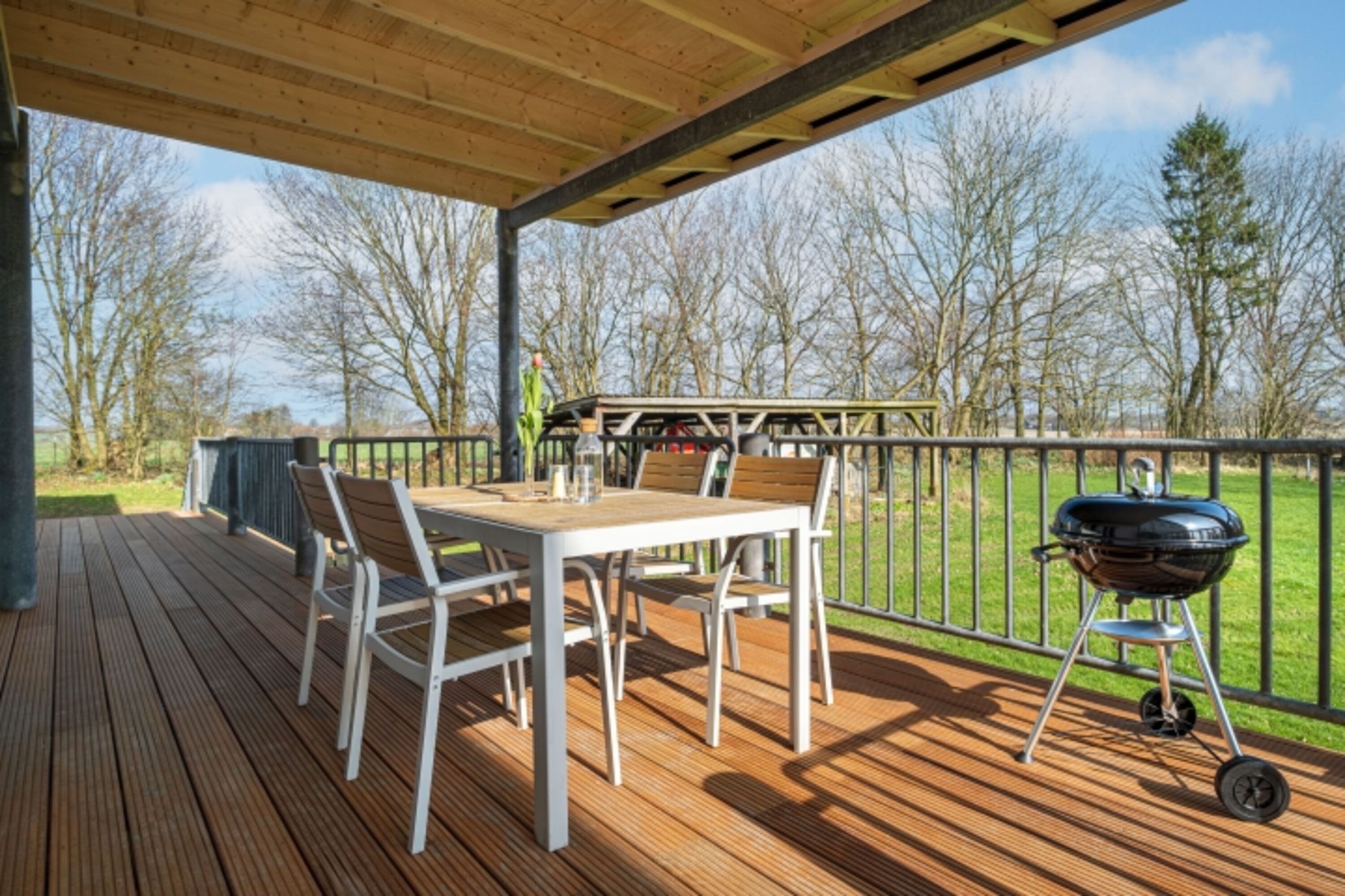 Terrasse mit Zugang und Blick in den großen Garten