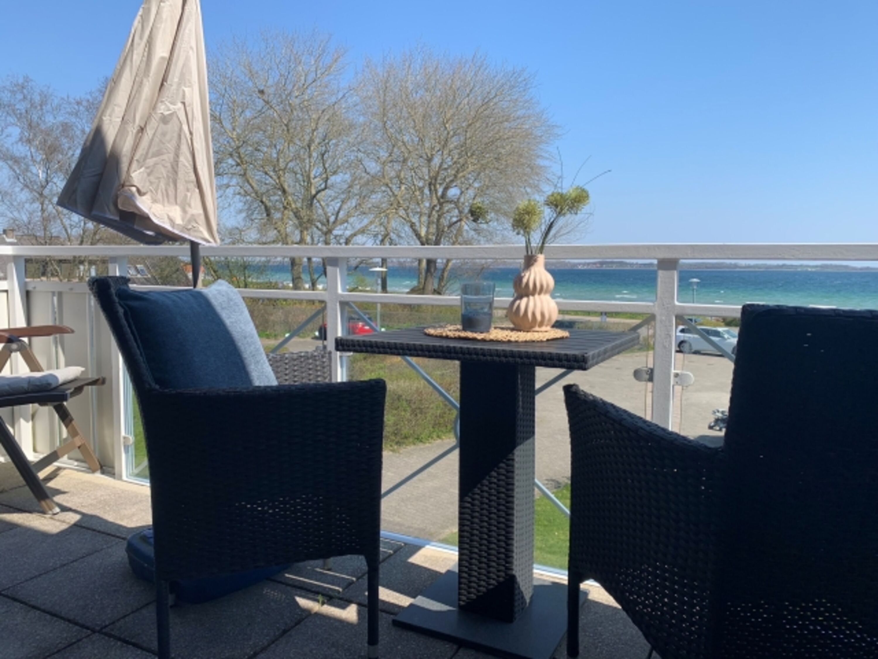 Balkon mit Ostseeblick.