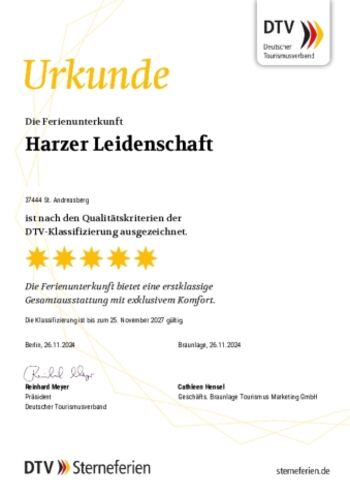 Qualität ist uns wichtig DTV 5 Sterne/3 Pfoten