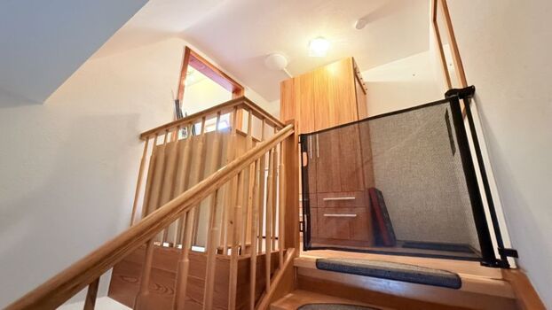 Zu der fewo Tannenwipfel mit Treppenschutz für Hunde