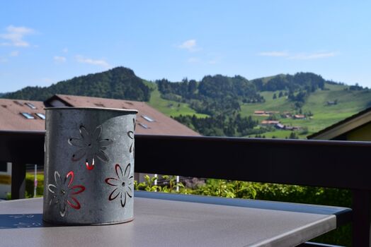 Blick vom Balkon zum Hündle